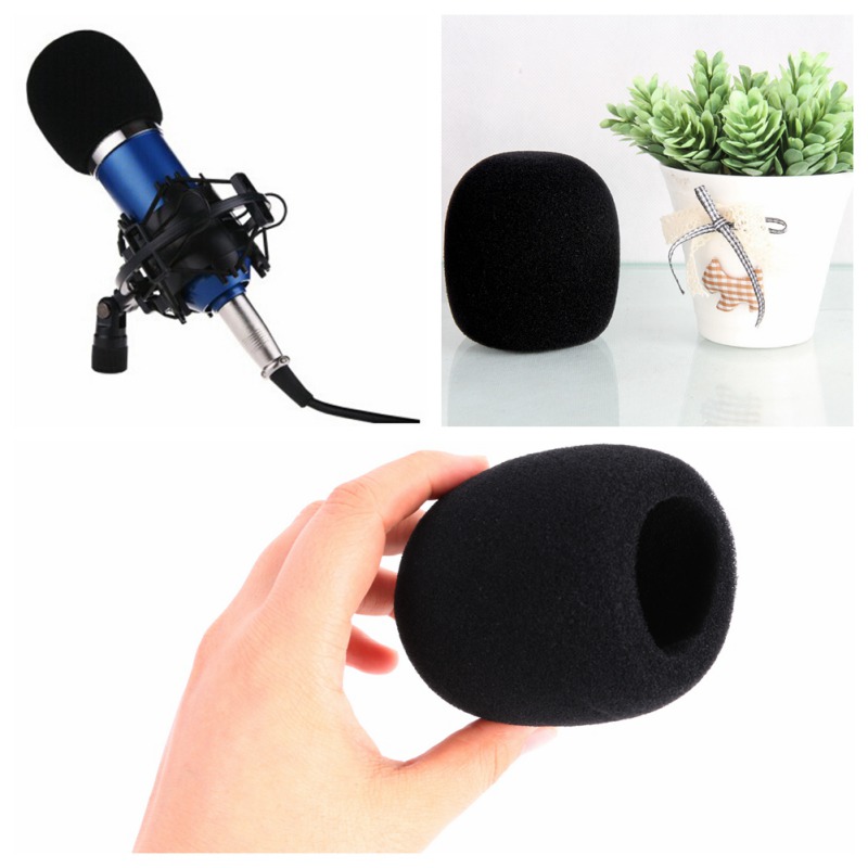 Handheld Microphone Mic Grill Windshield Wind Shield Sponge Foam Cover Black DJ